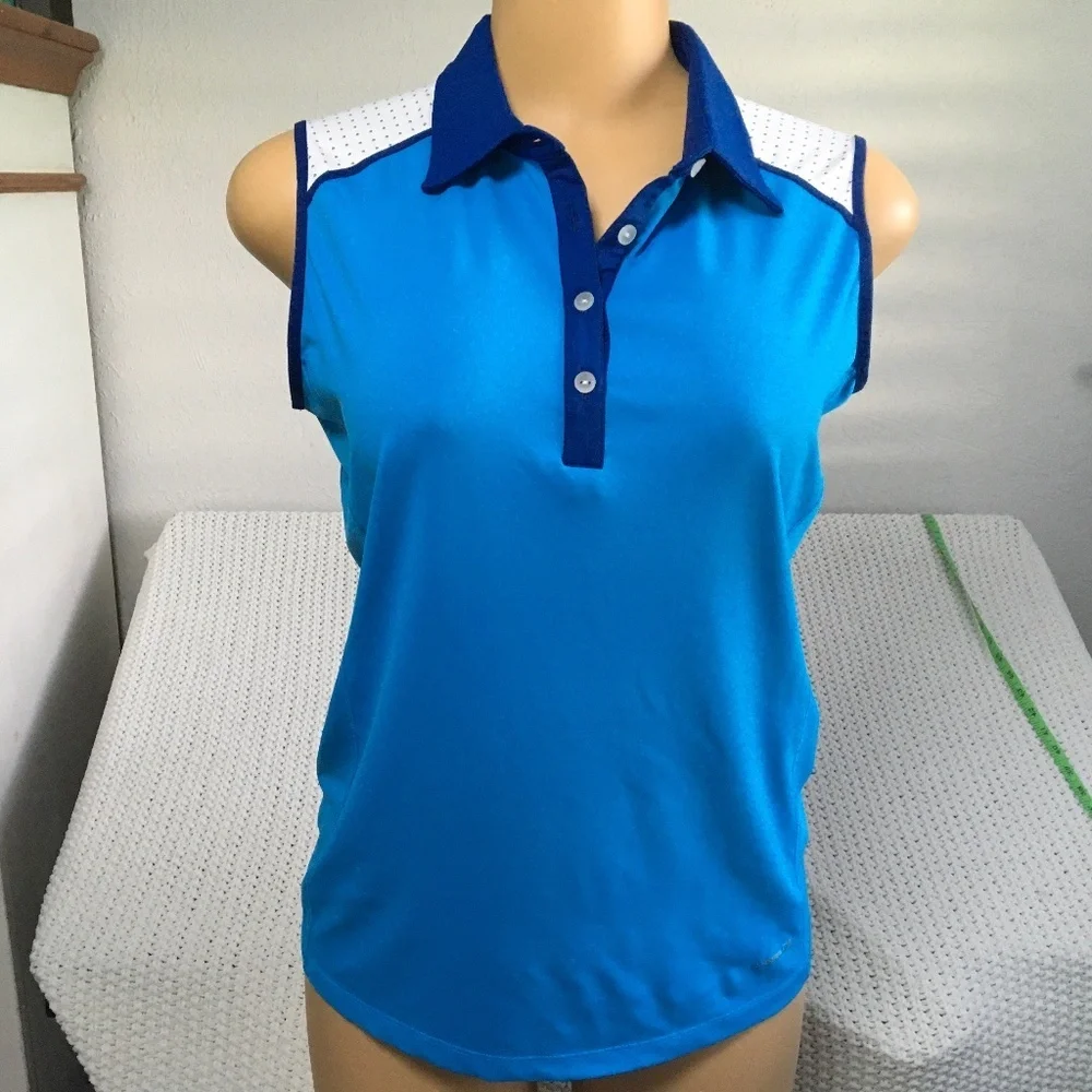 Annika dry tech golf 50+ woman tank size medium blue
